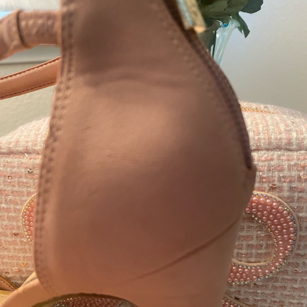 Women's Blush Pink Strappy Platform Heels - Picture 14 of 16